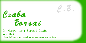 csaba borsai business card